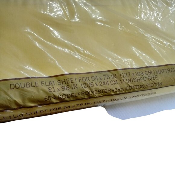 Springmaid Wondercale No-Iron Percale Double Flat Sheet Yellow New Vintage - Picture 4 of 9